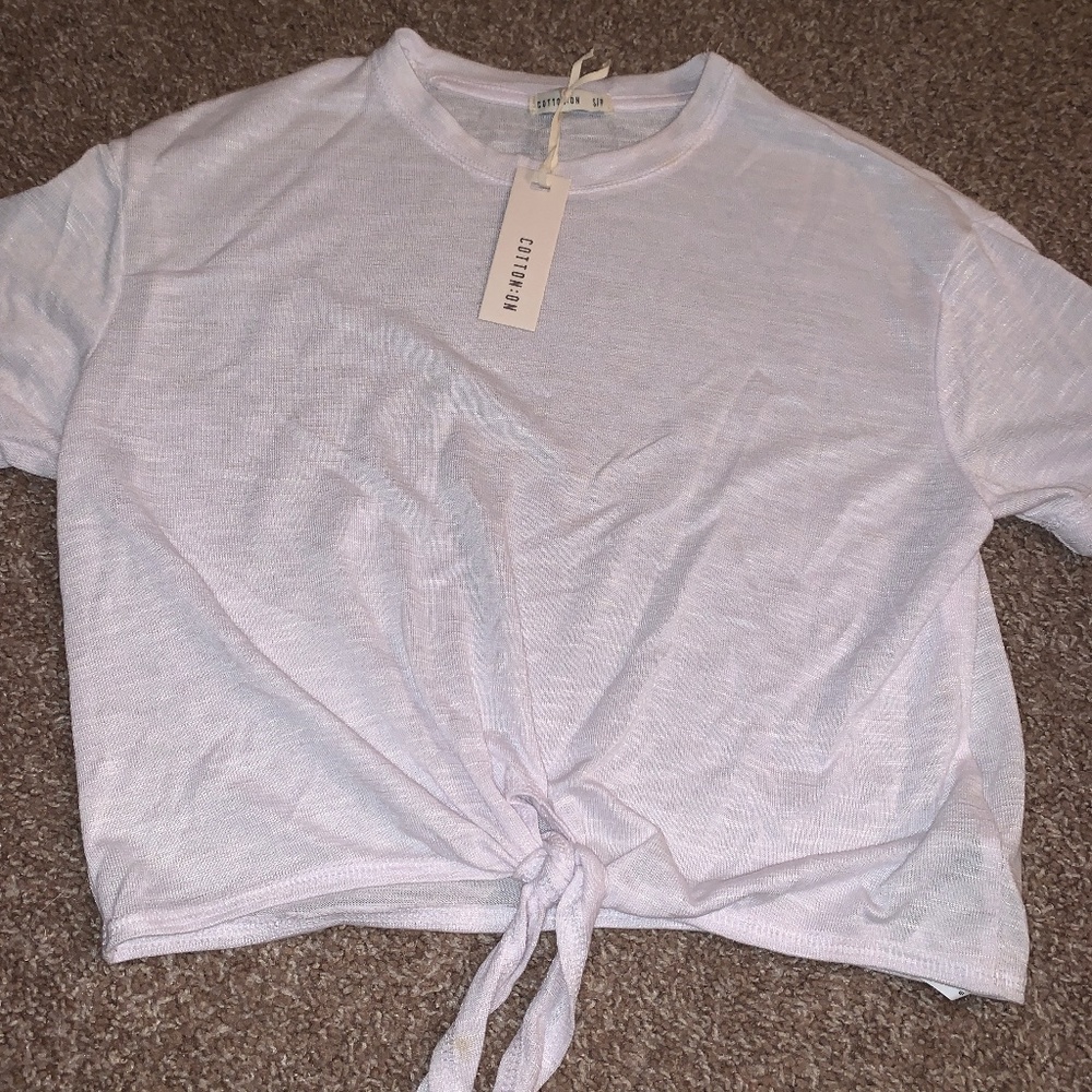 White Cropped T-Shirt new w/tags